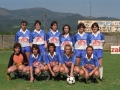 Equipo de fútbol femenino del Oiartzun K.E., en de la final celebrada en el campo del Aloña Mendi