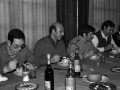 Celebración de una comida entre concejales entrantes y salientes del Partido Nacionalista Vasco junto con algunos funcionarios del consistorio. Entre los asistentes, el alcalde Eli Galdos