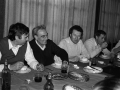 Celebración de una comida entre concejales entrantes y salientes del Partido Nacionalista Vasco junto con algunos funcionarios del consistorio