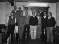 Grupo de concejales entrantes y salientes del Partido Nacionalista Vasco junto con algunos funcionarios del consistorio. Entre los presentes, el alcalde Eli Galdos