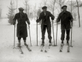 GRUPO DE HOMBRES CON ESQUIS HACIA EL SANTUARIO DE ARANTZAZU. (Foto 3/4)