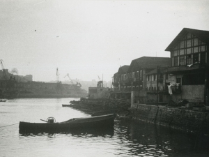 Viviendas de pescadores en el puerto de Pasaia