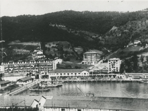 Puerto de Pasai San Pedro. Al fondo el palacio Andonaegi