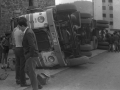 Accidente de tráfico de un camión en las calles de la localidad