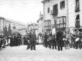 La banda de música frente a la iglesia de San Miguel