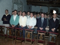 Asistentes a la celebración del homenaje al caminero de Zubillaga. En primera fila, Eli Galdos