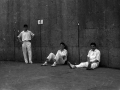 Pelotaris en el partido de pelota organizado con motivo del homenaje