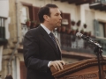 Visita de Juan José Ibarretxe, lehendakari del Gobierno Vasco, con motivo del 800 Aniversario de Hondarribia : el lehendakari dirige unas palabras al público asistente