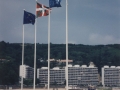 Bandera Azul otorgada a la playa e Hondarribia por la Fundación Europea de Educación Ambiental por cumplir una serie de condiciones ambientales e instalaciones