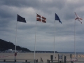 Bandera Azul otorgada a la playa e Hondarribia por la Fundación Europea de Educación Ambiental por cumplir una serie de condiciones ambientales e instalaciones