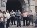 Inauguración del fuerte de Guadalupe : el alcalde de Hondarribia Borja Jauregi, el Diputado de Agricultura y Medio Ambiente Iñaki Txueka y el ingeniero de montes José Mª Aldanondo junto a otros concejales
