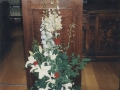 Púlpito con centro de flores del ayuntamiento de Hondarribia