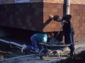 Obras en una calle de Hondarribia