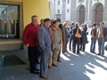 Fotografía de grupo de representantes municipales vascos que asistieron al Congreso del Consejo de Municipios y Regiones de Europa celebrado en Innsbruck