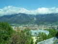 Vistas de la ciudad de Innsbruck con los Alpes al fondo