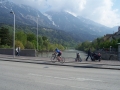 El río Inn a su paso por Innsbruck con los Alpes al fondo