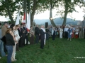 El párroco de Hondarribia bendiciendo el baluarte de la Reina el día de su inauguración