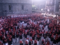 Las compañías en la plaza de Armas el día del Alarde