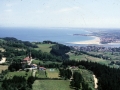 Panorámica aérea de la bahía de Txingudi y la ermita de Guadalupe