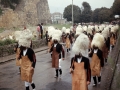Desfile de hacheros por la zona del baluarte de la Reina el día del Alarde