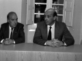 Eli Galdós, alcalde de Oñati, junto al diputado general Imanol Murua, en la rueda de prensa