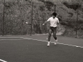 Partido de inauguración de la pista de tenis Larrain-Gain
