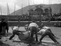 Los tronzadores hermanos Peñagaricano contra José Mendizabal e Ignacio Malcorra durante la apuesta en Eibar