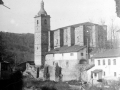 "Lazcano. Paisaje pintoresco con la Iglesia Parroquial"