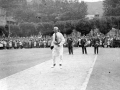 El veterano aurreskulari Amuña (Manuel Chapartegui) en la plaza Untzaga