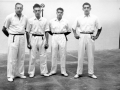 Los pelotaris Mariano Lazcano, Eugenio Bolinaga, Barberito I (Abel San Martín) e Irureta III (Sabino Irureta) en el frontón Astelena de Eibar