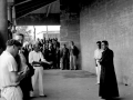 El angelus durante el partido de inauguración