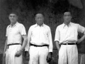 Atano III.a (Mariano Juaristi), Kantabria de Arrate (Pedro Zubiaurre) eta Txapasta (Romano Etxaburu) pilotariak inaugurazioan