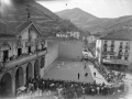 Partido de pelota en el frontón de Elgoibar durante las fiestas de San Bartolomé