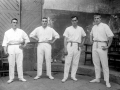 Mallabiako Txikito (Pablo Berasaluze), Txikuri (Santiago Agirre), Atano IV.a (Marzelino Juaristi) eta Peru (Ignazio Larrañaga) pilotariak Eibarko Astelena pilotalekuko kontrakantxan