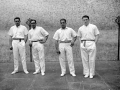 Artazo (Justo Juaristi), Etxabe IV.a (Juan Artetxe), Urzelai II.a (Justino Urzelai) eta Kirru (Pablo Elgezabal) pilotariak Eibarko Astelena pilotalekuan