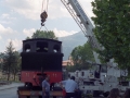 Trabajos de colocación de la nueva locomotora