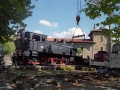 Trabajos de colocación de la nueva locomotora