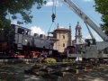 Trabajos de colocación de la nueva locomotora