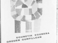 Xabier Leteren ´Egunetik egunera orduen gurpillean´ olerki liburuko azalaren erreprodukzioa