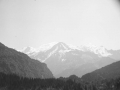 Mont Blanc. Mendigunearen bista orokorra Saint Gervais-ko bidetik