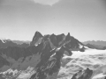 Grandes Jorasses mendia eta Diente del Gigante, Aiguille du Midi-tik ikusita