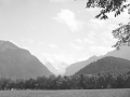 Interlaken, atzean Jungfrau mendia duela