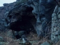 Abrigo rocoso y muro de piedra de sillarejo en el monte Jaizkibel