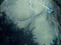 Bloque de piedra con dibujo geométrico inciso en el monte Jaizkibel