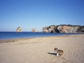 Playa de Hendaya con ´Las Gemelas´ al fondo