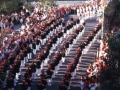 Desfile de la banda de música por las calles de Hondarribia