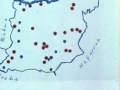 Gipuzkoako mapa baten marrazkia, bertan aztarna erromaniko eta agirien interes-puntuak ageri dira