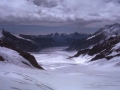 Aletsch glaziarra, Jungfraujoch mendi-estaziotik ikusita, Bernes Alpeetan