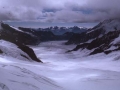 Aletsch glaziarra Jungfraujoch mendi-estaziotik ikusita, Bernes Alpeetan