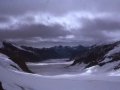 Aletsch glaziarra Jungfraujoch mendi-estaziotik ikusita, Bernes Alpeetan